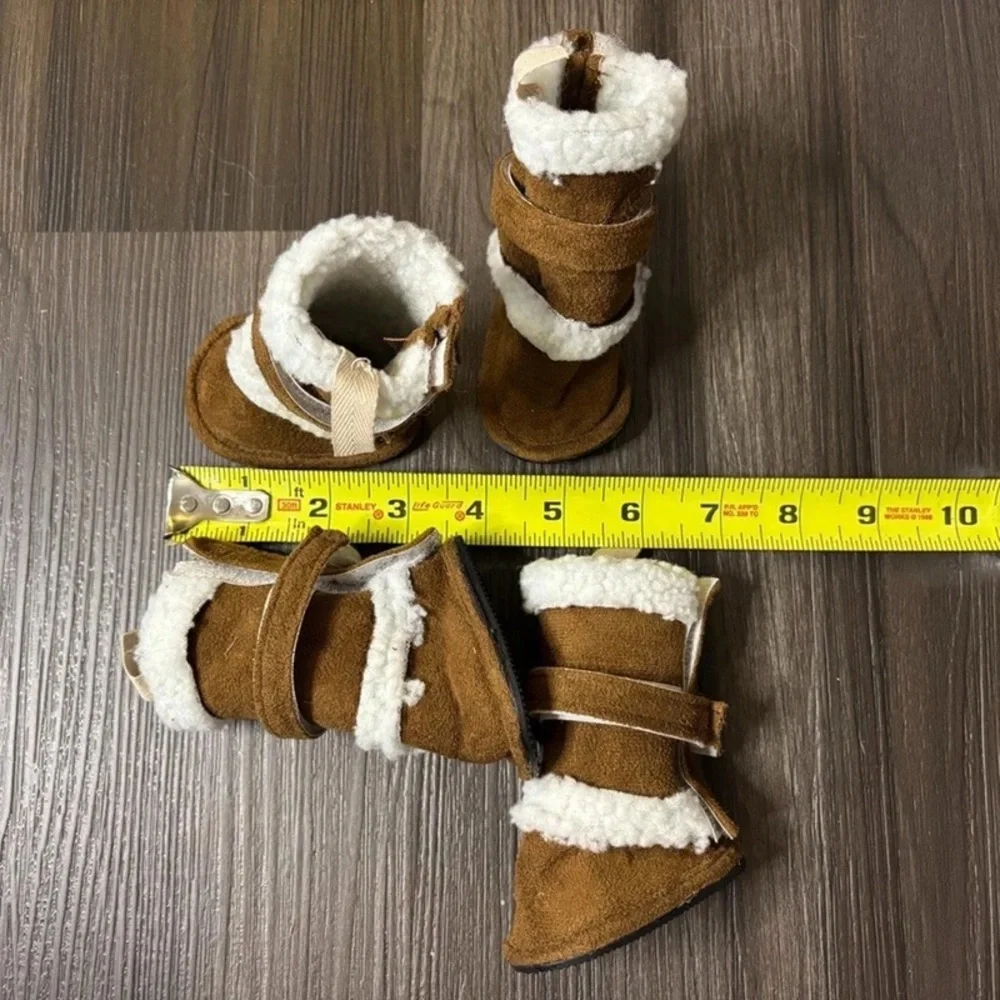 Kids Brown Sherpa-Lined Winter Boots